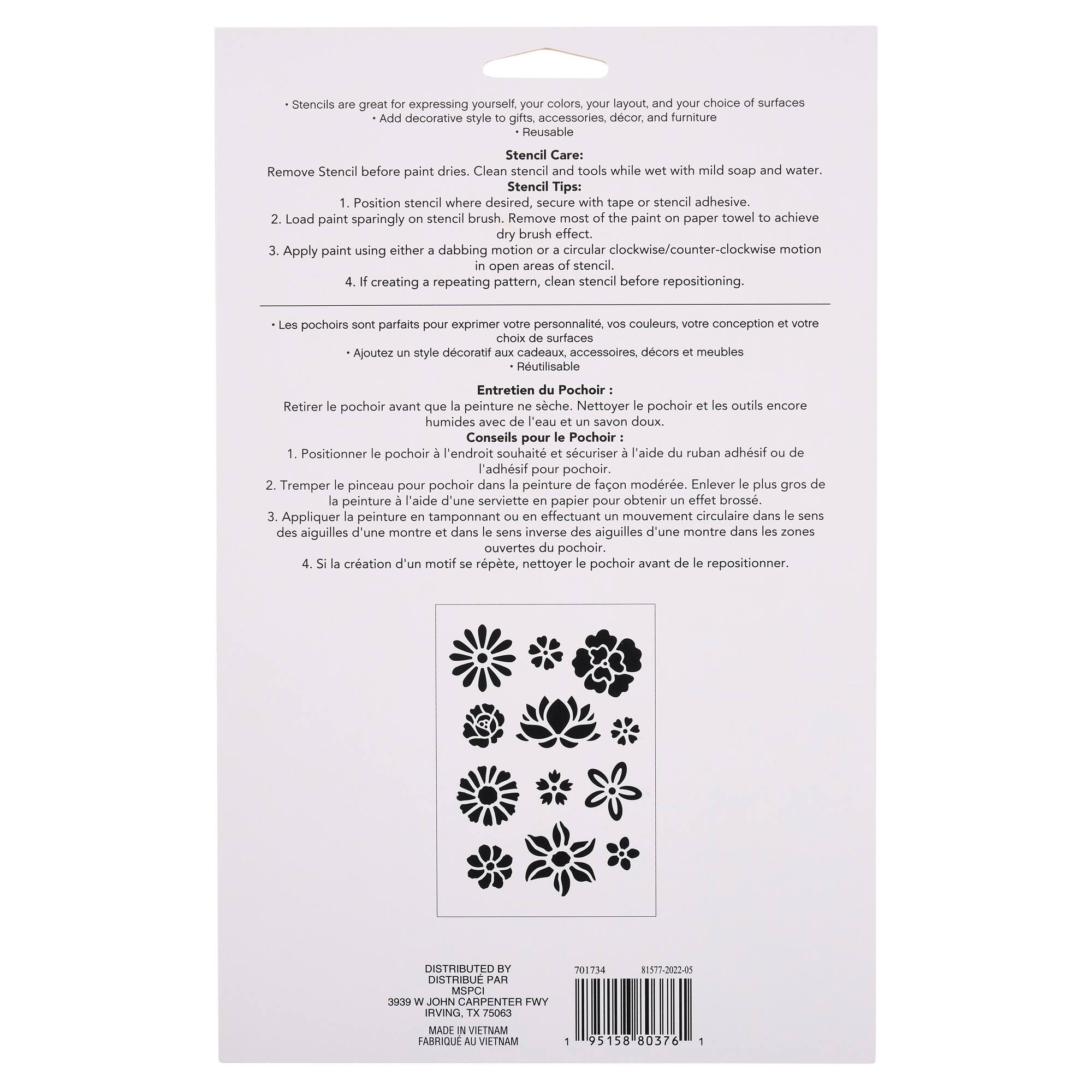 Flower Stencils, 7" x 10" by Craft Smart®